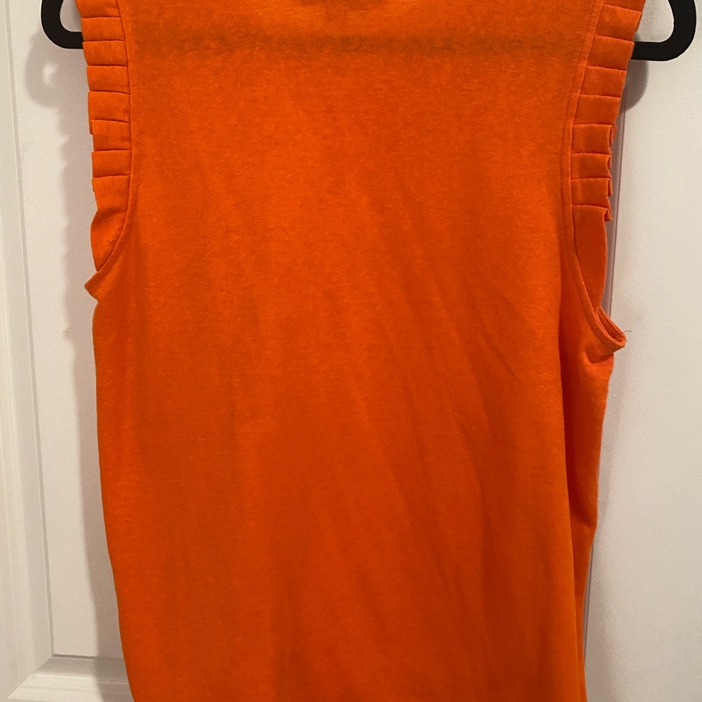 Loft Orange Ruffled Tank size Large - Picture 3 of 3